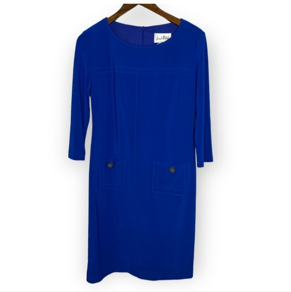 Joseph Ribkoff Size 8 Cobalt Blue Two Pocket Above Knee Dress
